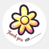 Leuchtende Blume Danke Runder Aufkleber (Vorderseite)