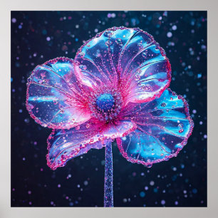 Leuchtende Blume mit lebendigen Blütenblättern Poster