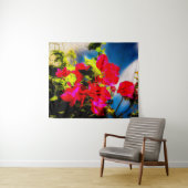 Leuchtende Blumen Bildteppich Wandteppich (Beispiel (Horizontal))
