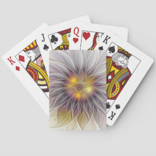 Leuchtende Bunte Blume, Abstrakte Moderne Fraktale Spielkarten