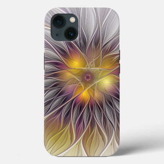 Leuchtende bunte Blume, abstrakter moderner Frakta Case-Mate iPhone Hülle (Rückseite)