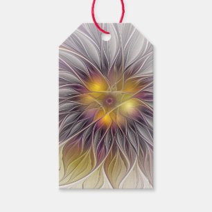 Leuchtende bunte Blume, abstrakter moderner Frakta Geschenkanhänger