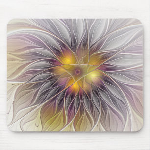 Leuchtende bunte Blume, abstrakter moderner Frakta Mousepad