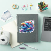 Leuchtende Delfin-Kunst Aufkleber (iPad Hülle)