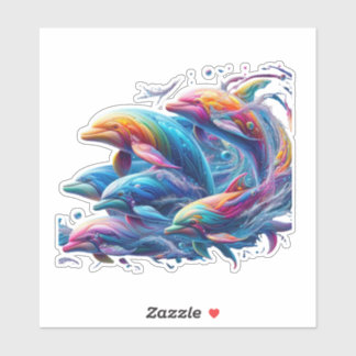 Leuchtende Delfin-Kunst Aufkleber