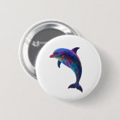 Leuchtende Delfin-Kunst  Button (Vorne & Hinten)