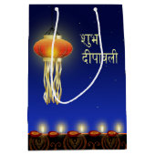 Leuchtende Diwali Lampe - mittlere Geschenk-Tasche Geschenktüte (Vorderseite)