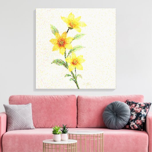 Leuchtende Dotwork Leinwanddruck (Insitu (Wohnzimmer))