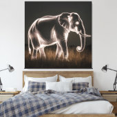 Leuchtende ElefantenSilhouette Leinwanddruck (Insitu (Schlafzimmer))
