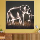 Leuchtende ElefantenSilhouette Leinwanddruck (Insitu (Wohnzimmer))