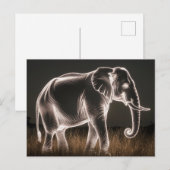 Leuchtende ElefantenSilhouette Postkarte (Vorne/Hinten)