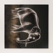 Leuchtende ElefantenSilhouette Puzzle (Horizontal)