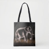 Leuchtende ElefantenSilhouette Tasche (Vorderseite)