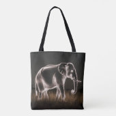 Leuchtende ElefantenSilhouette Tasche (Rückseite)