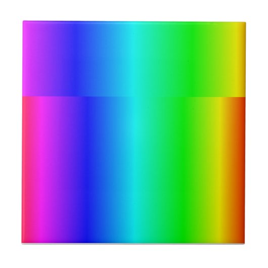 Leuchtende elegante Regenbogenfarben Fliese (Vorderseite)