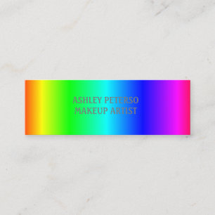 Leuchtende elegante Regenbogenfarben Mini Visitenkarte
