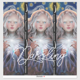 Leuchtende Eleganz: Fraktal Beauty Vinyl Sticker