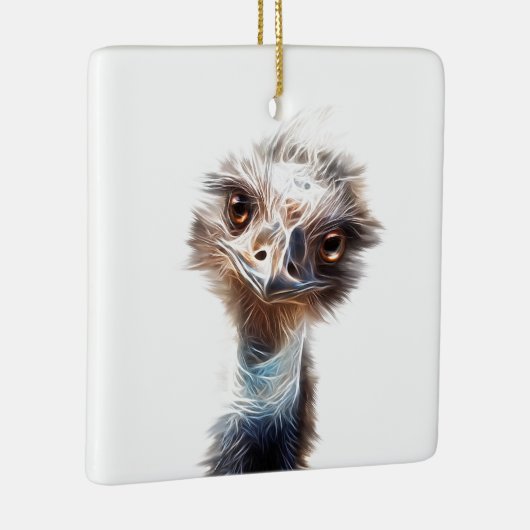 Leuchtende Emu-Vogelkunst Keramikornament (Rechts)