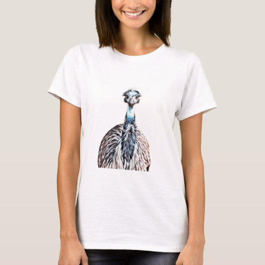 Leuchtende Emu-Vogelkunst T-Shirt (Vorderseite)