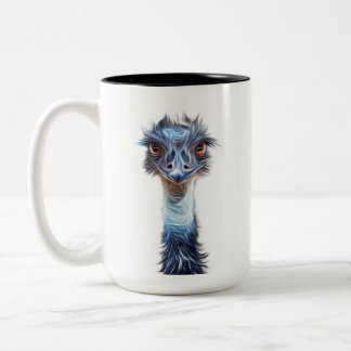 Leuchtende Emu-Vogelkunst Zweifarbige Tasse