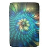 Leuchtende Fantasie-Blume, buntes Abstraktes Frakt Badematte (Vorderseite Vertikal)