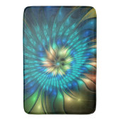 Leuchtende Fantasie-Blume, buntes Abstraktes Frakt Badematte (Vorderseite Vertikal)