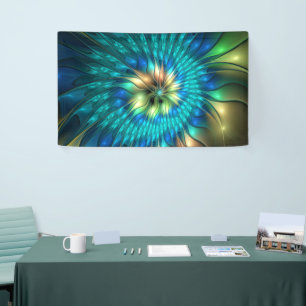 Leuchtende Fantasie-Blume, buntes Abstraktes Frakt Banner