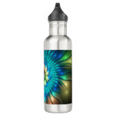 Leuchtende Fantasie-Blume, buntes Abstraktes Frakt Edelstahlflasche (Rechts)
