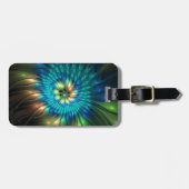 Leuchtende Fantasie-Blume, buntes Abstraktes Frakt Gepäckanhänger (Vorderseite horizontal)