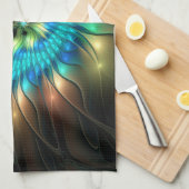 Leuchtende Fantasie-Blume, buntes Abstraktes Frakt Geschirrtuch (Viertel Falte)