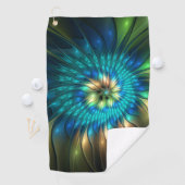 Leuchtende Fantasie-Blume, buntes Abstraktes Frakt Golfhandtuch (Insitu)