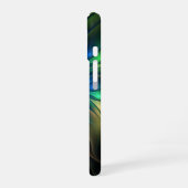 Leuchtende Fantasie-Blume, buntes Abstraktes Frakt iPhone 16 Hülle (Linke Seite)