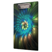 Leuchtende Fantasie-Blume, buntes Abstraktes Frakt Klemmbrett (Links)