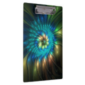 Leuchtende Fantasie-Blume, buntes Abstraktes Frakt Klemmbrett (Rechts)