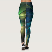 Leuchtende Fantasie-Blume, buntes Abstraktes Frakt Leggings (Rückseite)