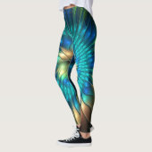 Leuchtende Fantasie-Blume, buntes Abstraktes Frakt Leggings (Links)