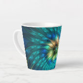 Leuchtende Fantasie-Blume, buntes Abstraktes Frakt Milchtasse (Linke Ecke)