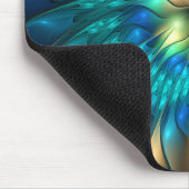 Leuchtende Fantasie-Blume, buntes Abstraktes Frakt Mousepad (Ecke)