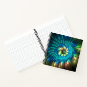 Leuchtende Fantasie-Blume, buntes Abstraktes Frakt Notizblock (Innenseite)