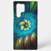 Leuchtende Fantasie-Blume, buntes Abstraktes Frakt Samsung Galaxy Hülle (Rückseite)
