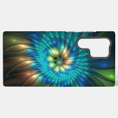 Leuchtende Fantasie-Blume, buntes Abstraktes Frakt Samsung Galaxy Hülle (Rückseite (Horizontal))