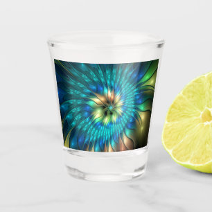 Leuchtende Fantasie-Blume, buntes Abstraktes Frakt Schnapsglas