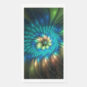 Leuchtende Fantasie-Blume, buntes Abstraktes Frakt Serviette