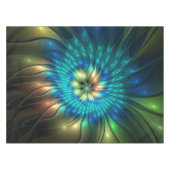 Leuchtende Fantasie-Blume, buntes Abstraktes Frakt Tischdecke (Vorderseite (Horizontal))