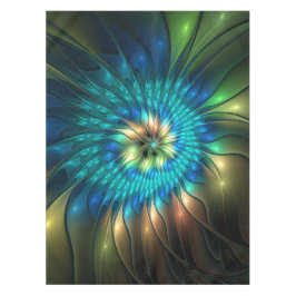 Leuchtende Fantasie-Blume, buntes Abstraktes Frakt Tischdecke
