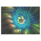 Leuchtende Fantasie-Blume, buntes Abstraktes Frakt Tischdecke (Vorderseite (Horizontal))