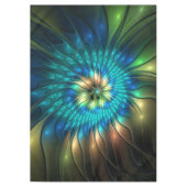 Leuchtende Fantasie-Blume, buntes Abstraktes Frakt Tischdecke (Vorderseite)