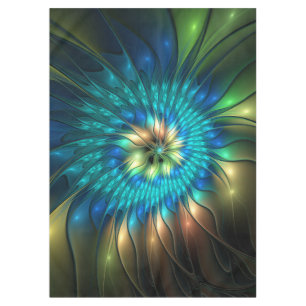 Leuchtende Fantasie-Blume, buntes Abstraktes Frakt Tischdecke