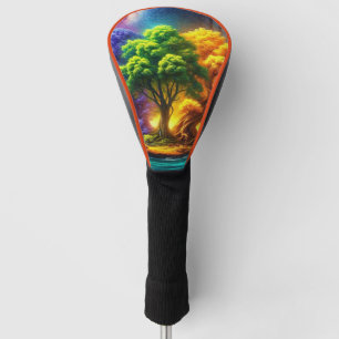 Leuchtende Fantasy-Baumszene Golf Headcover