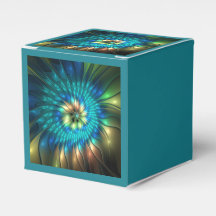 Leuchtende Fantasy-Blume, farbenfrohes abstraktes